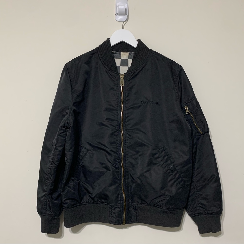 ๐ฅ Supreme Bomber Jacket Reversible Checkered Black Medium - Picture 3 of 6